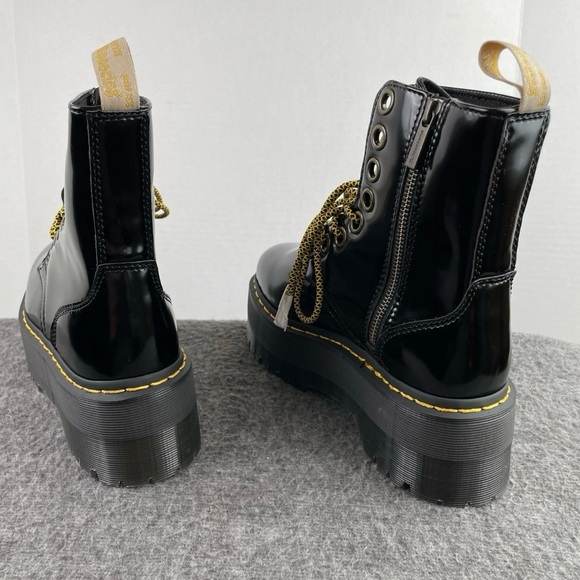 Dr. Martens Jadon Max Combat Platform Boots Black Vegan Women's Size 6 $270 NWT - Picture 3 of 7